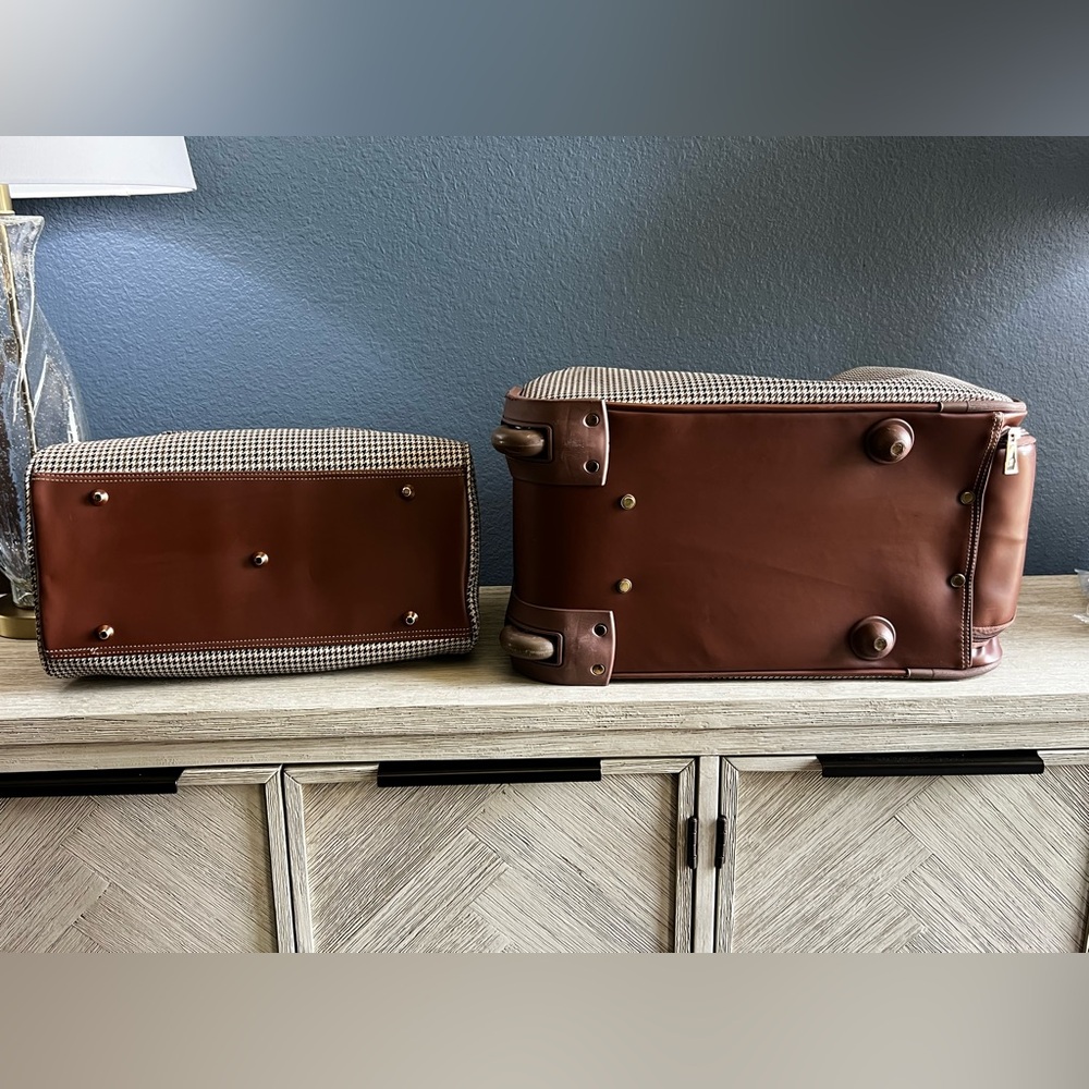 London Fog Brown Houndstooth Travel Bag Set - Picture 10 of 16